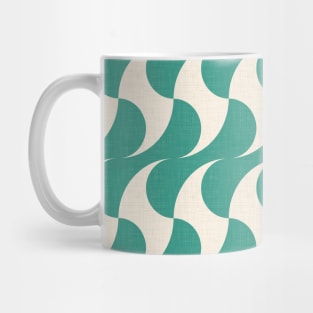 Dancing Geometric Waves - Vintage Turquoise Mug